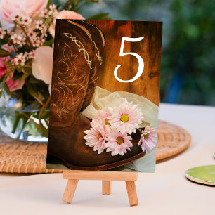 Numeração De Mesa Casamento ocidental do país cor-de-rosa das botas