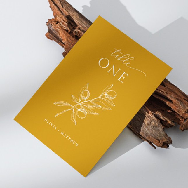 Numeração De Mesa Casamento Oleícola Amarelo de Mostarda Profunda |  (Criador carregado)