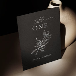 Numeração De Mesa Casamento Oleícola Negro | Script Elegante Italian