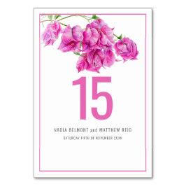 Numeração De Mesa Casamento ou evento cor-de-rosa de flor de papel B