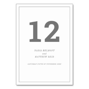 Numeração De Mesa Casamento ou evento de texto vertical mínimo em b