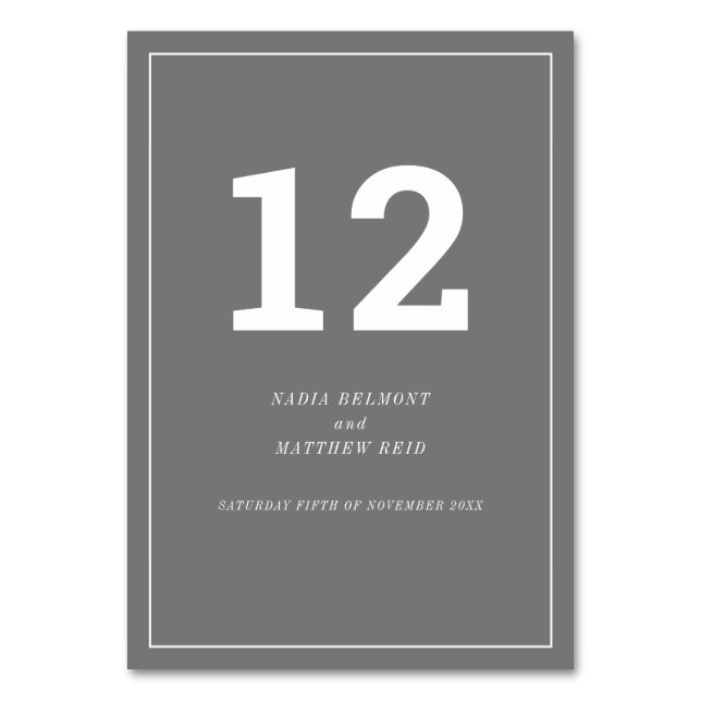 Numeração De Mesa Casamento ou evento de texto vertical mínimo em br (Frente)