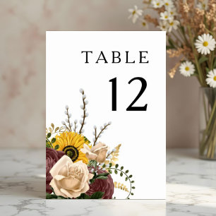 Numeração De Mesa Casamento outono Russo de Girassol