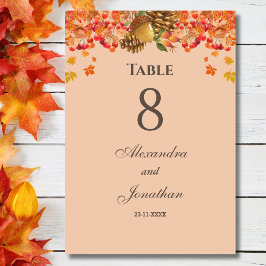 Numeração De Mesa Casamento outono Russo de outono
