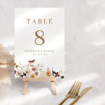 Numeração De Mesa Casamento outono Rustic Boho Wildflower<br><div class="desc">Número da Tabela de Casamentos outono Rustic Boho Wildflower. Personalize com seus nomes e data de casamento.</div>