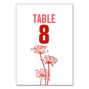 Numeração De Mesa Casamento outono vermelho de flor de cereja