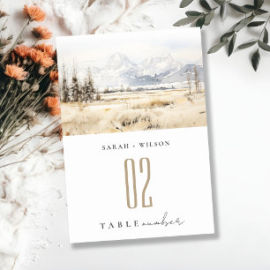 Numeração De Mesa Casamento Paisagem Aquarela Jackson Hole Wyoming
