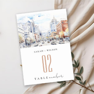 Numeração De Mesa Casamento Paisagem Aquarela Omaha Nebraska