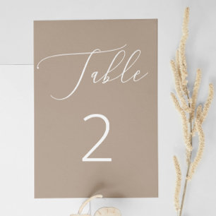 Numeração De Mesa Casamento pastel pale-taupe minimalista elegante