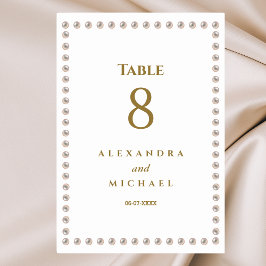 Numeração De Mesa Casamento Pearl Minimalista Elegante