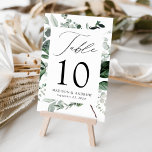 Numeração De Mesa Casamento Personalizado Abundant Greenery<br><div class="desc">Cartões de mesa de casamento elegantes e botânicos com o número da tabela, seus nomes e data de casamento aninhados em um quadro retangular cercados por eucalipto, samambaias e outros ricos verdes. Personalize o número de cada placa de mesa e adicione-o ao seu carrinho. Projetado para coordenar com nossa coleção...</div>