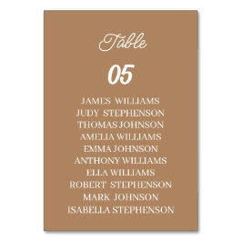 Numeração De Mesa Casamento Personalizado Brown