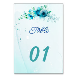 Numeração De Mesa Casamento Personalizado da Flor Azul