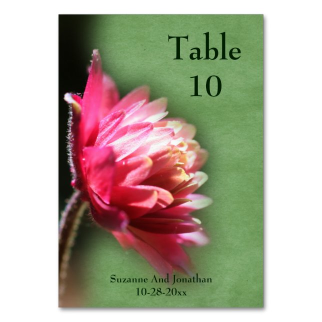Numeração De Mesa Casamento Personalizado da Flor Vermelha (Frente)