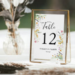 Numeração De Mesa Casamento personalizado de flores silvestres<br><div class="desc">Cartão de número da mesa de flores silvestres,  personalizado com o nome da noiva e do cavalheiro.</div>
