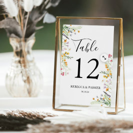 Numeração De Mesa Casamento personalizado de flores silvestres