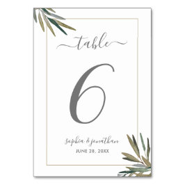 Numeração De Mesa Casamento Personalizado de Herbo de Aquarela Botân