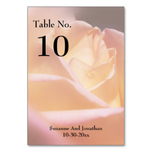 Numeração De Mesa Casamento Personalizado de Rosa Amarelo Suave