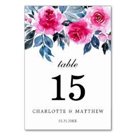 Numeração De Mesa Casamento Personalizado Floral de Aquarela Elegant