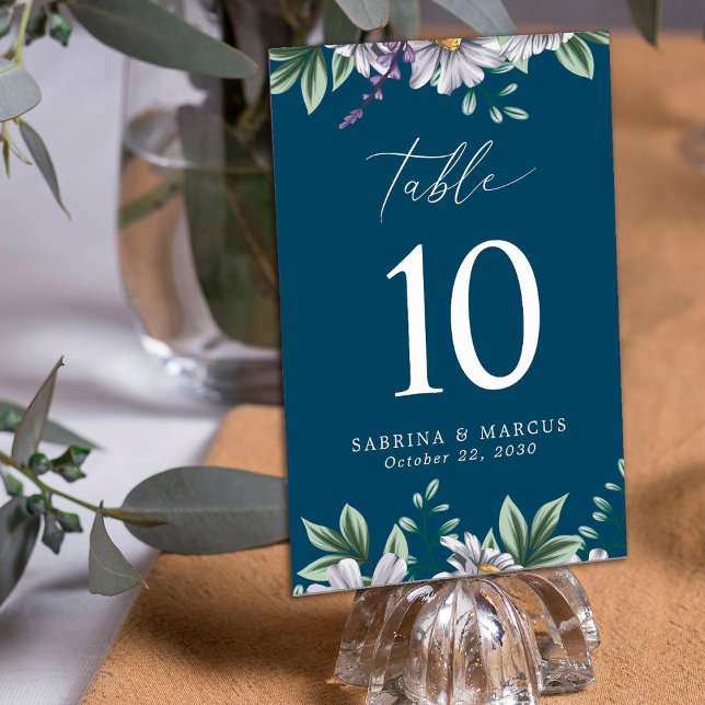 Numeração De Mesa Casamento Personalizado Floral Personalizado Elega (Criador carregado)