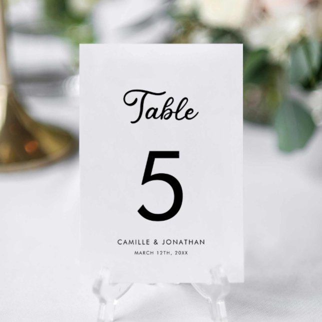 Numeração De Mesa Casamento Personalizado Moderno Minimalista (Modern Wedding Table Number )