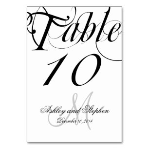 Numeração De Mesa Casamento Personalizado Negro e Branco