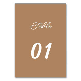 Numeração De Mesa Casamento Personalizado Simples Brown
