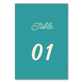 Numeração De Mesa Casamento Personalizado Simples de Teal
