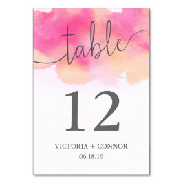 Numeração De Mesa Casamento Pêssego Elegante De Aquarela Rosa