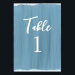 Numeração De Mesa Casamento Pintado com Vidro Azul Elegante<br><div class="desc">Perfeito para casamentos e celebrações empoeirados azuis,  marinhos,  turquesas ou aquamarinos. Estes números de mesa parecem vidro pintado à mão. Basta inserir os números usando o recurso de personalização. Encontrar papel de carta de casamento e acessórios no meu compro.</div>