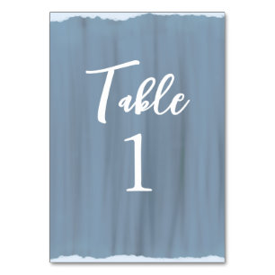 Numeração De Mesa Casamento Pintado com Vidro Azul Fragmentado Elega