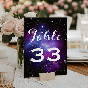 Numeração De Mesa Casamento Planetário de Cluster com Galáxia Roxa