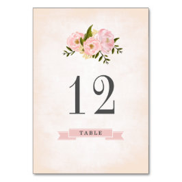 Numeração De Mesa Casamento por Aquarela de Peônias Rosa Escamosas