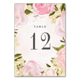 Numeração De Mesa Casamento por Aquarela de Peônias Rosa Escamosas