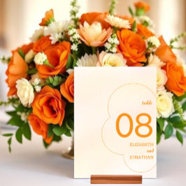 Numeração De Mesa Casamento Pôr do Sol Laranja