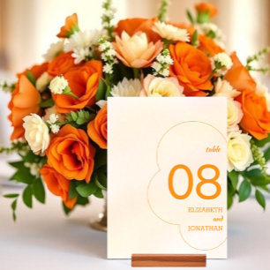 Numeração De Mesa Casamento Pôr do Sol Laranja