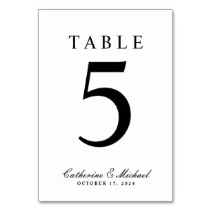 Numeração De Mesa Casamento Preto e Branco Clássico Absoluto