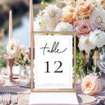Numeração De Mesa Casamento preto e branco com tipografia mínima<br><div class="desc">Sonolento, sofisticado e sem esforço elegante — esta moderna carta de números da mesa de casamento é perfeita para o casal que ama o design eterno com uma reviravolta contemporânea. Apresentando um texto preto de carvão nítido sobre um fundo branco limpo, o layout é enquadrado por uma fina borda de...</div>