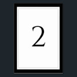Numeração De Mesa Casamento Preto e Branco Elegante<br><div class="desc">Este design apresenta uma elegante borda preta, cinza e branca. Uma simples design de cartas de números minimalistas da mesa de casamento com elementos modernos, pretos, brancos e cinzas. Os convites de casamento e outros artigos de papelaria também estão disponíveis. Personalize o número e adquira cada número mesa individualmente de...</div>