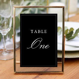 Numeração De Mesa Casamento Preto e Branco Formal Simples e Elegante