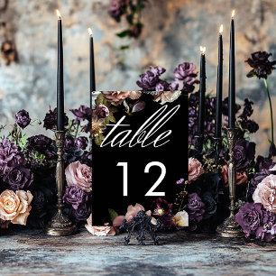 Numeração De Mesa Casamento Preto Floral Opulente de Pastel Moody Da