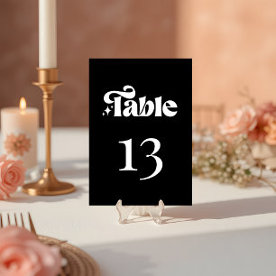 Numeração De Mesa Casamento Preto Minimalista Moderno Retro
