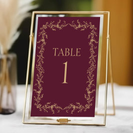 Numeração De Mesa Casamento Quadro Floral Toile Champagne Borgonha