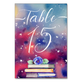 Numeração De Mesa Casamento Quimológico Púrpura e Rosa