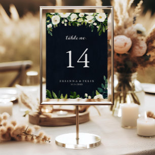 Numeração De Mesa Casamento Real Azul Verde Floral Branco