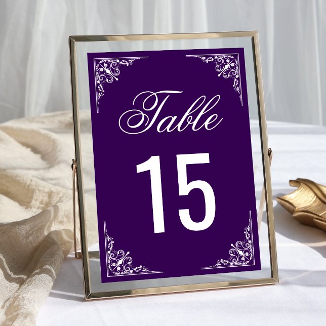 Numeração De Mesa Casamento Rebuscado Roxo Elegante (Criador carregado)