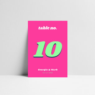 Numeração De Mesa Casamento Retroativo Rosa e Verde