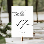 Numeração De Mesa Casamento Romântico da Caligrafia Número 17,<br><div class="desc">Mesa 17. Verifique todos os números disponíveis. | Número da mesa de casamento romântica e elegante para caligrafia espiritual com monogramas. Para uma personalização mais avançada deste design,  clique no BOTÃO FERRAMENTA DESIGN AZUL acima!</div>