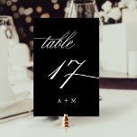 Numeração De Mesa Casamento Romântico da Caligrafia Número 17, Preto<br><div class="desc">Mesa 17. Verifique todos os números disponíveis. | Número da mesa de casamento romântica e elegante para caligrafia espiritual com monogramas. Para uma personalização mais avançada deste design,  clique no BOTÃO FERRAMENTA DESIGN AZUL acima!</div>
