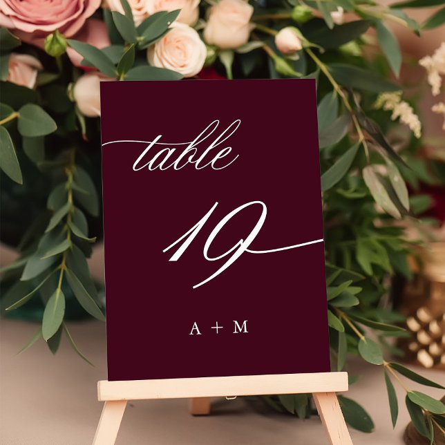 Numeração De Mesa Casamento Romântico da Caligrafia Número 19, Borgo (Criador carregado)